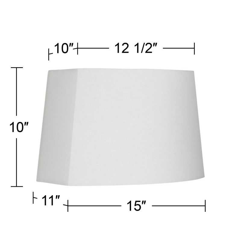 Springcrest White Medium Modified Oval Lamp Shade 12.5" Wide and 10" Deep at Top x 15" Wide and 11" Deep at Bottom x 10" Height (Spider) Replacement, 5 of 9