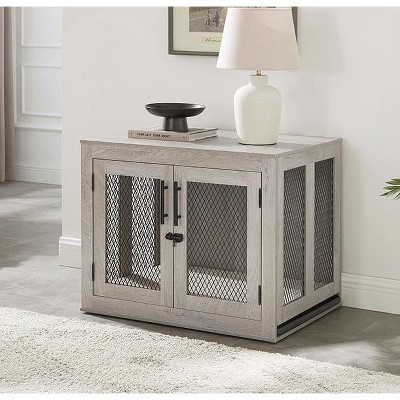 unipaws Wooden Dog Crate with Cushion & Tray