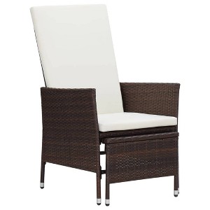 vidaXL - Brown Modern Patio Chair with Customizable Reclining Positions and Built-in Footrest - 1 of 4