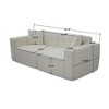 SKRAN Full foam compression sofa, Modern Teddy Velvet Sofa,2-3 Seat Mid Century Couch with Upholstered  for Living Room,Bedroom,Apartment,White - 3 of 4