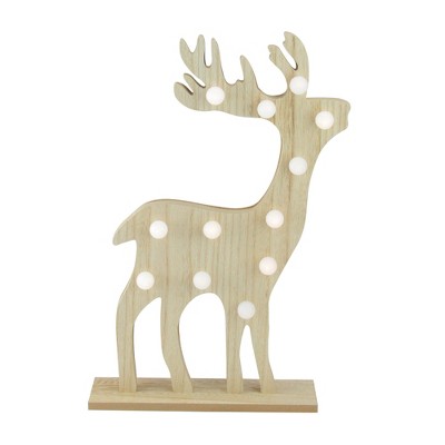 Northlight 15.75" Pre-Lit Brown Battery Operated LED Reindeer Christmas Figurine