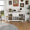 NicBex Farmhouse Wooden Sideboard Cabinet with Storage Drawers & Adjustable Shelves,Coffee Bar Buffet Cabinet for Kitchen,Dining Room - 4 of 4