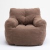 Bean Bag Chair, Teddy Fabric Ultra Soft Bean Bag Lazy Sofa, High Density Foam Padded Modern Accent Chair, Comfortable Cozy Beanbag Chair - 3 of 4