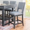 Powell Set of 2 Harlan Padded Upholstered Seat Counter Height Barstool: Rubberwood Frame, 300 lbs Capacity - 2 of 4