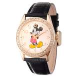 Men's Disney Mickey Mouse Gold Alloy Glitz Watch - Black