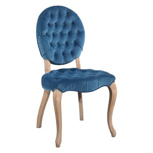 Florie Vintage Oval Tufted Velvet Dining Chair Blue - Abbyson Living
