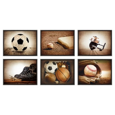 Sylvie Baseball Glove and Ball Framed Canvas Print