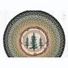 Earth Rugs Round Patch Tread – 27"x27" Braided Jute Mat, Tall Timbers Tree Print, Rustic Lodge Cabin Decor - 3 of 3