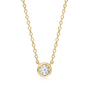 Ross-Simons 0.15 Carat Bezel-Set Lab-Grown Diamond Necklace in 18kt Gold Over Sterling - 1 of 4