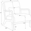APRILSOUL 32.25"Scandinavian Solid Wood Lounge Chair Ribbed Corduroy Armchair with Lumbar Support - 2 of 4