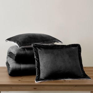 Swift Home | Reversible Micromink and Faux Shearling 3-Piece Fall/Winter Comforter Set - 1 of 4