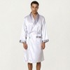 Anna-Kaci Men's Satin Robe with Shawl Collar Waist Tie and Front Pockets - 2 of 4