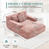 Lyngins Chenille Bean Bag Sofas for Kids and Adults,Comfy Lazy Sofa Chairs with 3 Pillows and Armrests for Living Room - 3 of 4