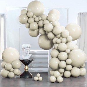 PartyWoo Balloons White Sand Boho 18 12 10 5 Inch 140 pcs - 1 of 4