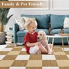 COZONY Checkered Rug Minimalist Rug Stain Resistant Non-Slip Accent Rug Geometric Plaid Table Rug Farmhouse Floor Cover for Dining Office Bedroom - 4 of 4