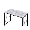 INFURNIC Writing Desk Modern Desk with V-Shaped Metal Base and Sturdy Rectangular Top for Office, White Black, 18"*35"*28" - 3 of 4
