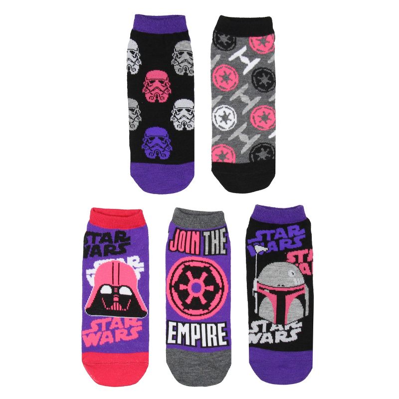 Disney Star Wars Darth Vader Join The Empire No-Show Ankle Socks 5 Pair Multicoloured, 1 of 7