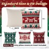 Christmas Pillow Covers, 18x18 Inch Set of 4 Red Green Home Sofa Couch Cushion - 3 of 4