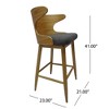 Dsvimoy Counter and Bar Stool Mid Century Modern Upholstered Barstools Set with Stylish Design for Dining Room, Beige, 28.5"*23.25"*20.6" - 3 of 4