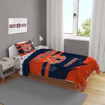 NCAA Auburn Tigers Slanted Stripe Twin Bedding Set in a Bag - 4pc