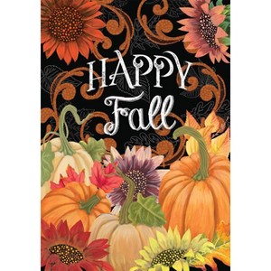 Briarwood Lane Happy Fall Chalkboard Floral Garden Flag Pumpkins Sunflowers 18" x 12.5" - 1 of 4