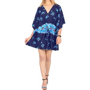 LA LEELA Women's Caribbean Pirates Bikini Dress Bathing Suit Swimwear Dress Coverups Pirates Coverup for women 3X-4X Blue, Skull - 1 of 4