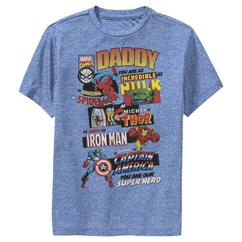 Boy's Marvel Daddy You are Our Super Hero Performance Tee, 1 of 5