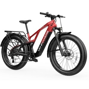 Vanpowers Adult GrandTeton Pro 2.29' Step-Over 750W Hub Motor Electric Bike - Red/Black - 1 of 4