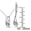EVERLY JEWELRY | Sterling Silver Diamond Accent Calla Lily Pendant with Chain and Leverback Earrings - 2 of 4