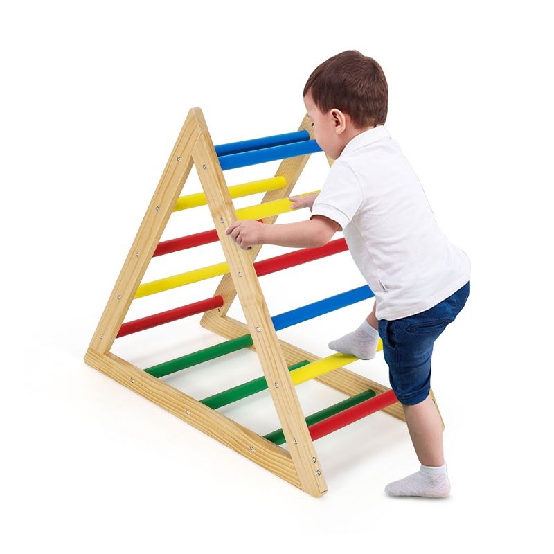 Costway Climbing Triangle Ladder, Wooden Triangle Climber, Educational Triangle Climber, 1 of 11