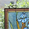 Chloe Lighting Blue Iris Floral Glass Vertical Hanging Window Panel 25" Tall - 4 of 4