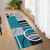 Indoor Modern Geometric Area Rugs Striped Abstract Low Pile Carpets for Living Room Bedroom Washable Non Slip Thin Soft Floor Carpet - 3 of 4