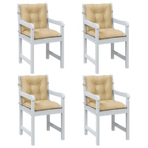 vidaXL Lowback Chair Cushions 4 pcs Melange Beige 39.4"x19.7"x2.8" Fabric - 1 of 4