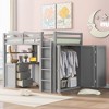 NicBex Twin/Full Loft Bed with Built-in Desk,3 Drawers and Wardrobe for Kids Teens Adults - 2 of 4