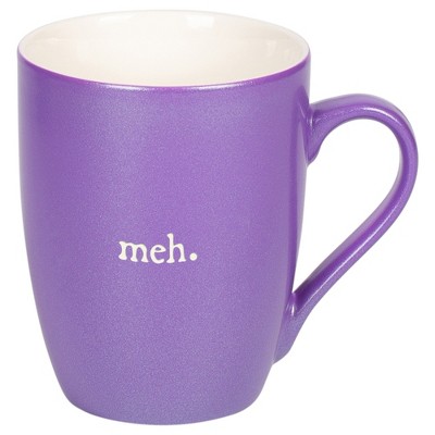 Elanze Designs Meh. Passion Purple 10 ounce New Bone China Coffee Cup Mug