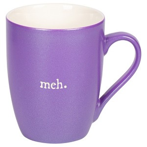 Elanze Designs Meh. Passion Purple 10 ounce New Bone China Coffee Cup Mug - 1 of 1