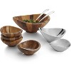 Nambe Butterfly Salad Bowl with Servers - Brown - 3 of 4