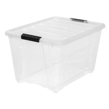 IRIS 53.65qt Stack and Pull Clear Storage Bin with Lid Natural
