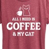 Women's - Instant Message - All I Need Coffee Cat Short Sleeve Graphic T-Shirt - 2 of 4