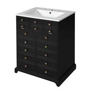 Dexmalle Black 24" Bathroom Vanity with a Drawer & Two Soft-Closing Doors - 1 of 4