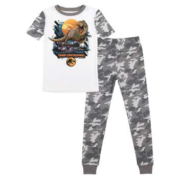 Jurassic World Mosasaurus Short Sleeve Shirt & Gray Camo Sleep Pajama Pants Set