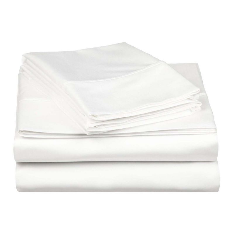 530 Thread Count Solid Deep Pocket Cotton Luxury Premium Bed Sheet Set by Blue Nile Mills, 1 of 5