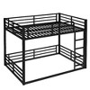 Kumasinova Minimalist Low-Floor Metal Bunk Bed with Full-Length Guardrails, Noise-Reducing Design Black Bed Frame for Kids/Teens/Guest Rooms - 3 of 4