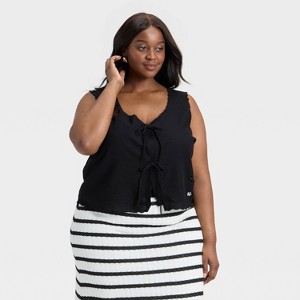 Women's Tie-Front Fashion Vest - Universal Thread™ - 1 of 3