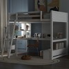 Whisen Full Size Loft Bed with L-shaped Multi-storage Desk, Storage Bench, LED light and USB Charging Station - 3 of 4