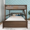 Max & Lily Bunk Bed, L Shaped Full-Over-Queen Bed Frame for Kids with Ladder on End, Solid Wood Bunk Bed for Kids, No Box Spring Needed - 2 of 4