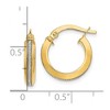 Black Bow Jewelry 3mm Glitter Infused Round Hoop Earrings in 14k Yellow Gold, 14mm - 4 of 4