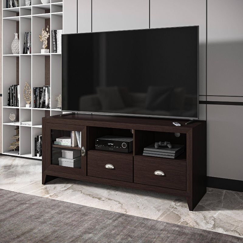 Modern TV Stand for TVs up to 60&#34; with Storage Dark Brown - Techni Mobili, 6 of 10