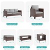 Sonkuki 7-Piece Patio Conversation Set Outdoor Wicker Rattan Furniture Set with Coffee and Side Table, Ottoman and Cushion - 2 of 4