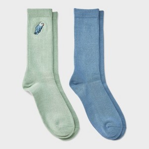 Men's 2pk Casual Crew Socks - Goodfellow & Co™ Green 6-12 - 1 of 3
